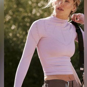 Free People Good Karma High-Neck Layer Top Lilac Lavender Purple NWOT M / L